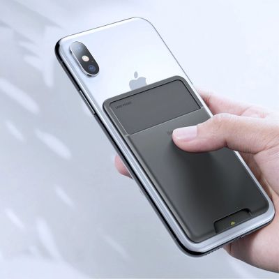 9. Baseus Selbstklebende Kartentasche für Handy grau (ACKD-B0G)