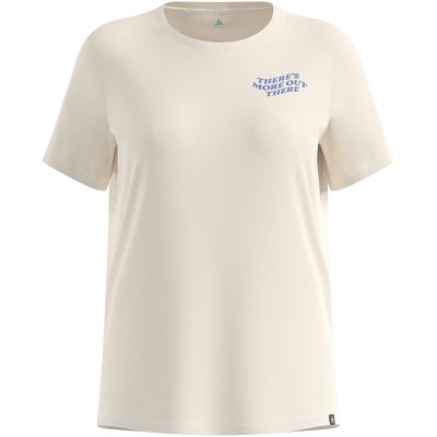 2. Damen-T-Shirt mit kurzen Ärmeln ODLO T-Shirt Crew Neck s/s COTTON BLEND THERE'S MORE OUT THERE, beige
