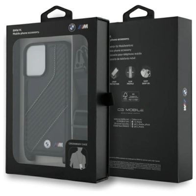 7. BMW M Edition Carbonstreifen- und Riemenhülle für iPhone 16 – Schwarz