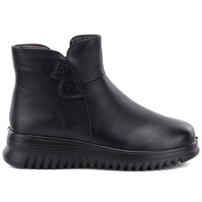 6. Bequeme Damen-Ankle-Boots mit Keilabsatz, schwarz, Potocki PT16396