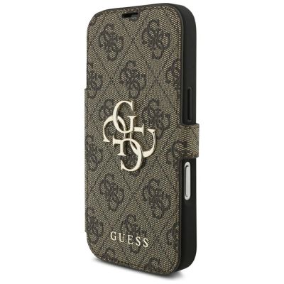 2. Guess Book 4G Metall-Logo-Hülle für iPhone 18 Pro / 17 Pro – Braun