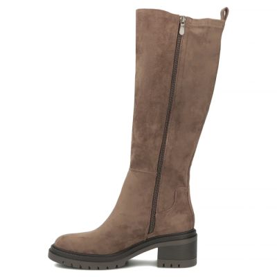 3. Damen-Wildlederstiefel mit Blockabsatz in Taupe Filippo DKZ8310