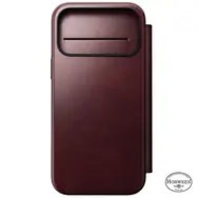 9. NOMAD Modern Leather Folio - MagSafe-kompatible Lederhülle für iPhone 17 Pro Max, Horween-Leder (burgunderrot)