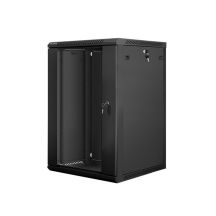 Lanberg WF01-6618-10B Rack-Schrank (18 HE; 901 mm / 600 mm / 600 mm; Wandmontage; Glas; 19 Zoll; schwarz)