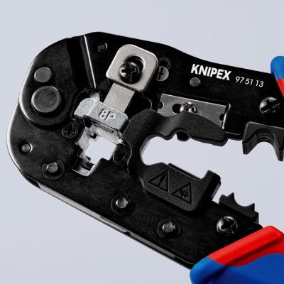 12. Knipex 97 51 13 Kabelcrimpzange, schwarz, blau, rot