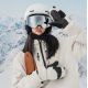 3. Qunature Panda Skihandschuhe für Kinder und Erwachsene, Größe S – Schwarz/Weiß
