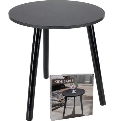 Couchtisch 40x40x41cm, schwarze Holzplatte
