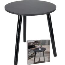 Couchtisch 40x40x41cm, schwarze Holzplatte