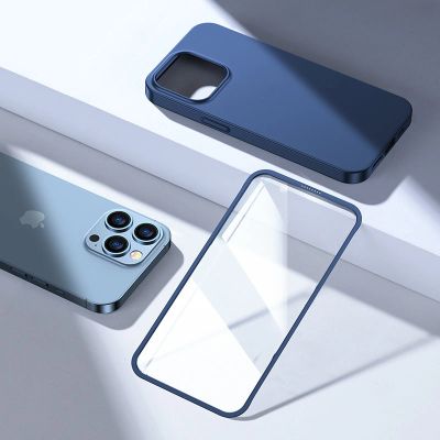 8. Joyroom 360 Full Case Cover für iPhone 13 Pro Back & Front Cover + Tempered Glass blau (JR-BP935 blau)