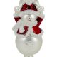 5. Gläserner Christbaumspitzen-Aufsatz 3 Schneemänner 28 cm