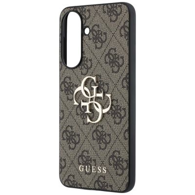 Guess Leder-Schutzhülle mit Metalllogo für Samsung Galaxy A37 5G – Braun
