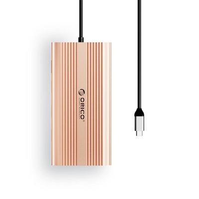 2. Orico XDR 12-in-1 USB-C Dockingstation mit USB-A, USB-C, HDMI 4K, VGA, RJ45, Gigabit PD, 100 W, SD- und microSD-Kartenleser – Roségold