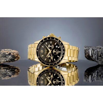 5. Herrenuhr Giewont Chronograph Saphir Gold Schwarz GW3520-B4