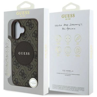 8. Guess 4G Circle Classic Logo MagSafe Hülle für iPhone 16 - Braun