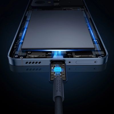 12. Baseus Tungsten Gold USB-C / USB-C 100W Kabel 1m - Marineblau