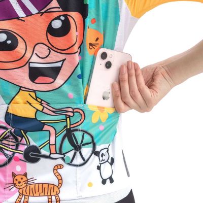 7. Rockbros 15210005004 M Damen-Radtrikot mit Aufdruck - weiß