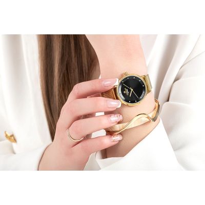 4. Giewont Saphirgold Schwarze Damenuhr GW4130-B3