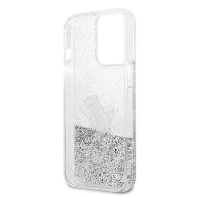 7. Karl Lagerfeld Liquid Glitter Choupette Fun Case für iPhone 13 Pro Max 6,7" - Silber