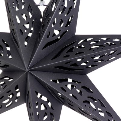 3. Papierdekorationsstern 50 cm, 7 Arme, schwarz