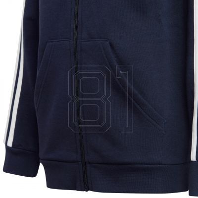 6. adidas Essentials 3-Streifen Fleece-Hoodie mit durchgehendem Reißverschluss Jr IC0600