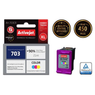 2. Activejet AH-703CR Tinte (ersetzt HP 703 CD888AE; Premium; 21 ml; Farbe)