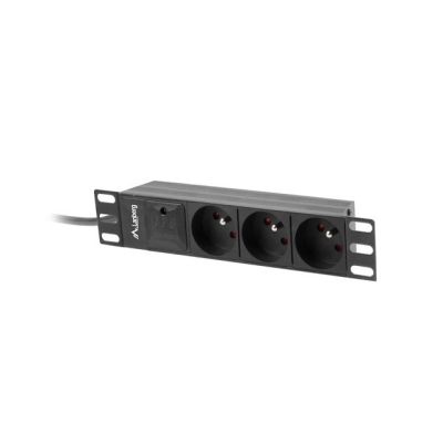 3. Lanberg PDU-03E-0200-BK Rack-Steckdosenleiste (3 x Typ E; 16 A (3680 W); 2 m; schwarz)