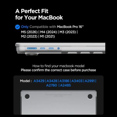 11. Spigen AirSkin Hülle für MacBook Pro 16" 2021 / 2023 / 2024 / 2025 / 2026 - Transparent Matt