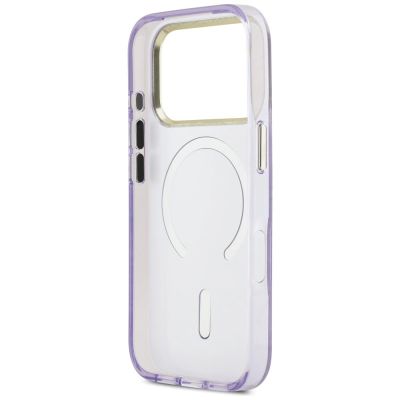 7. Guess IML Shell Script Metal MagSafe Hülle für iPhone 17 Pro Max – Lila