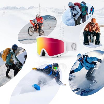 5. Qunature White Skibrille für Erwachsene - Weiß