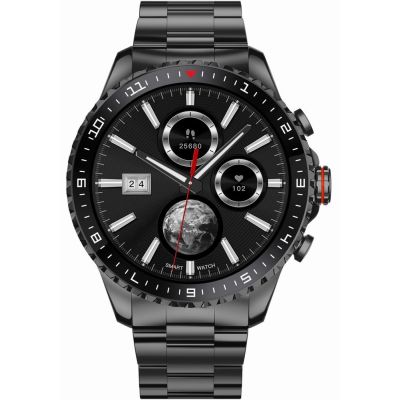 GRAVITY GT16-2 Schwarze Herren-Smartwatch mit schwarzem Armband