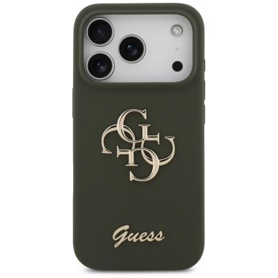 3. Guess Silicone Big 4G Script Case für iPhone 17 Pro - Grün
