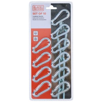 9. Stahlkarabiner, 10 Stück, Black + Decker