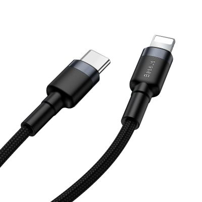 5. Baseus CATLKLF-G1 Lightning – USB-C PD QC-Kabel 18 W 480 Mbit/s 1 m – Schwarz und Grau
