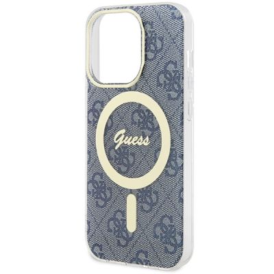 6. Guess IML 4G MagSafe Hülle für iPhone 15 Pro – blau