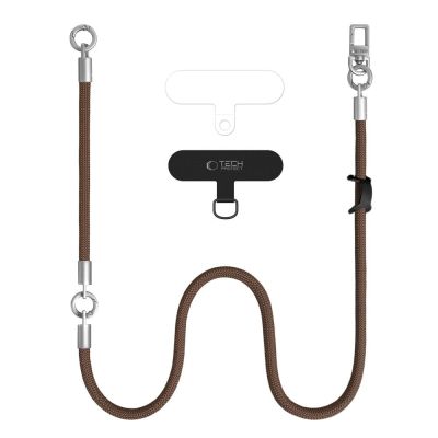 2. Tech-Protect C10S Crossbody-Handytasche (114 cm) + Handschlaufe (31 cm) – braun-titan