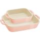 STAUB COOKING Set mit 2 rechteckigen Servierplatten, Hellrosa