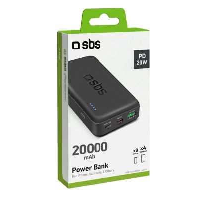2. Powerbank SBS TTBB20000PD20K 20000 mAh 20W PD USB-C, USB-A, Micro-USB - Schwarz