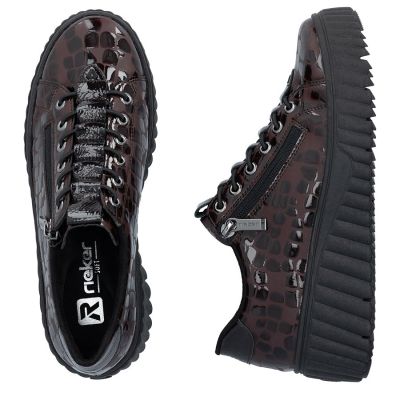 5. Damen-Sneaker aus Lackleder, Krokodilbraun, Rieker N2555-25
