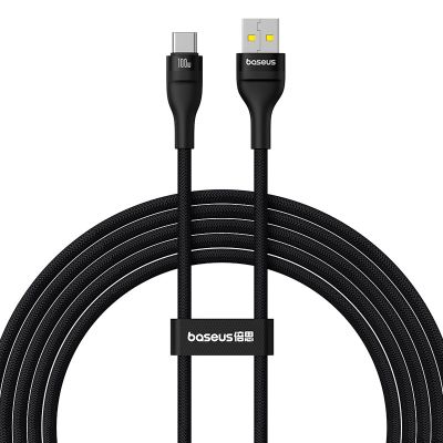 Baseus Flash 2 USB-auf-USB-C-Kabel 100 W 2 m (Schwarz)