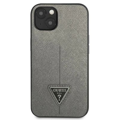 3. Guess GUHCP13SPSATLG iPhone 13 mini 5,4 "Silber / Silber Hardcase SaffianoTriangle Logo