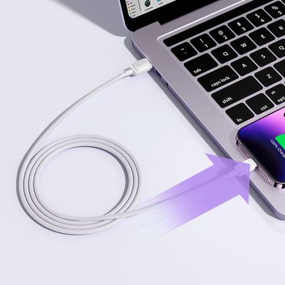 6. Joyroom Multi-Color Series A14 Lightning / USB-A 2,4A 1,2 m Kabel - Weiß