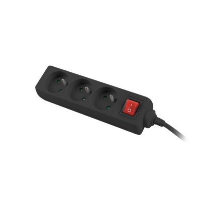 3. LANBERG Steckdosenleiste 3 m mit 3 x 230 V Typ E, Schalter und Kabel aus reinem Kupfer, schwarz