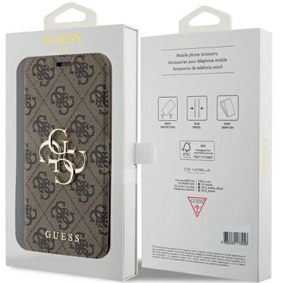 7. Guess 4G Metal Logo Hülle für iPhone 15 Pro – braun