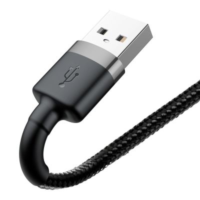 4. Baseus Cafule USB-A / Lightning 2A QC 3.0 Kabel 3 m - Schwarz und Grau