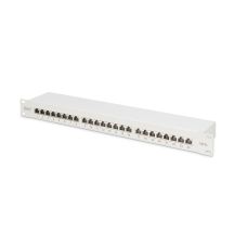 Digitus Patchpanel 19 Zoll, 24x RJ45, LSA-Level, Cat. 6A, geschirmt, 1 HE, grau, Kabelführung