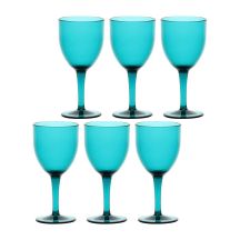 ROSE&TULIPANI FIABA Set mit 6 Acryl-Weingläsern 400 ml, Türkis