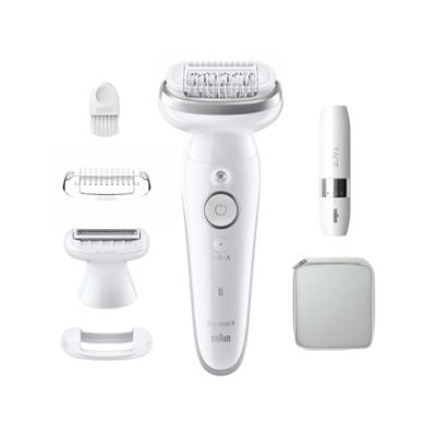 3. Braun Silk-épil 9 9-341 Enthaarungsbürsten, 40 Pinzetten, Weiß