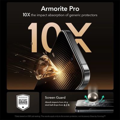 4. ESR UltraFit Armorite Pro Panzerglas für iPhone 16 Pro / 17 - Transparent