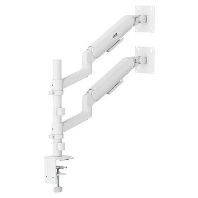 3. ERGO BÜROHALTERUNG FÜR 2 MONITOREN, GASFEDERUNG, 17"-32", 1-10 kg, MATTWEISS ER-692 W