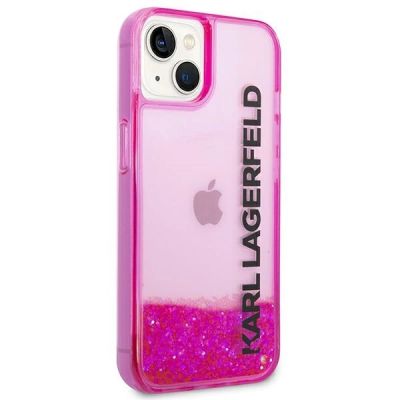 4. Karl Lagerfeld Liquid Glitter Elong Case für iPhone 14 Plus – Pink
